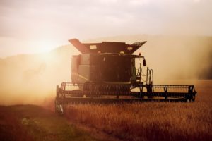 black farming harvesting machine